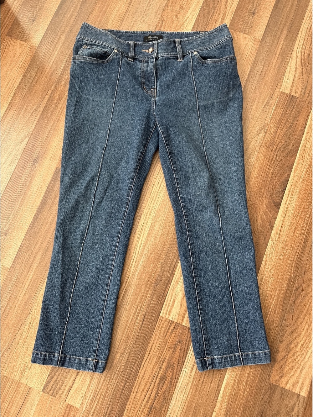 Identity by Lord & Taylor Cropped Kick Flare Jeans Womens Blue Stretch